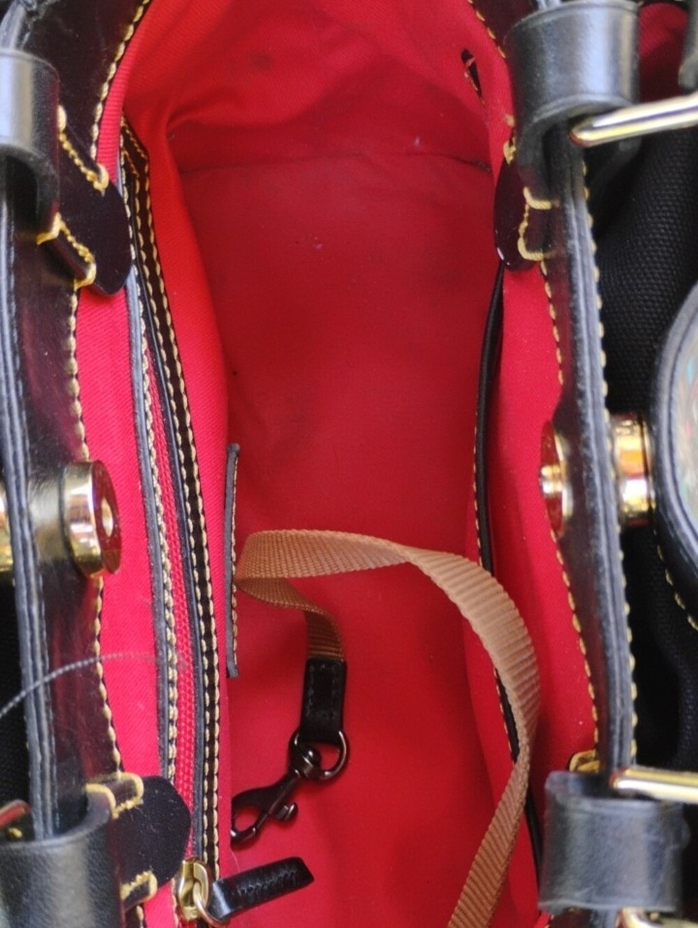 Dooney & Bourke Black Multicolor DB Logo Satchel - Picture 9 of 14
